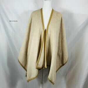 Rag & Bone Women's Beige / Camel Contrast Edge Wool Poncho O/S